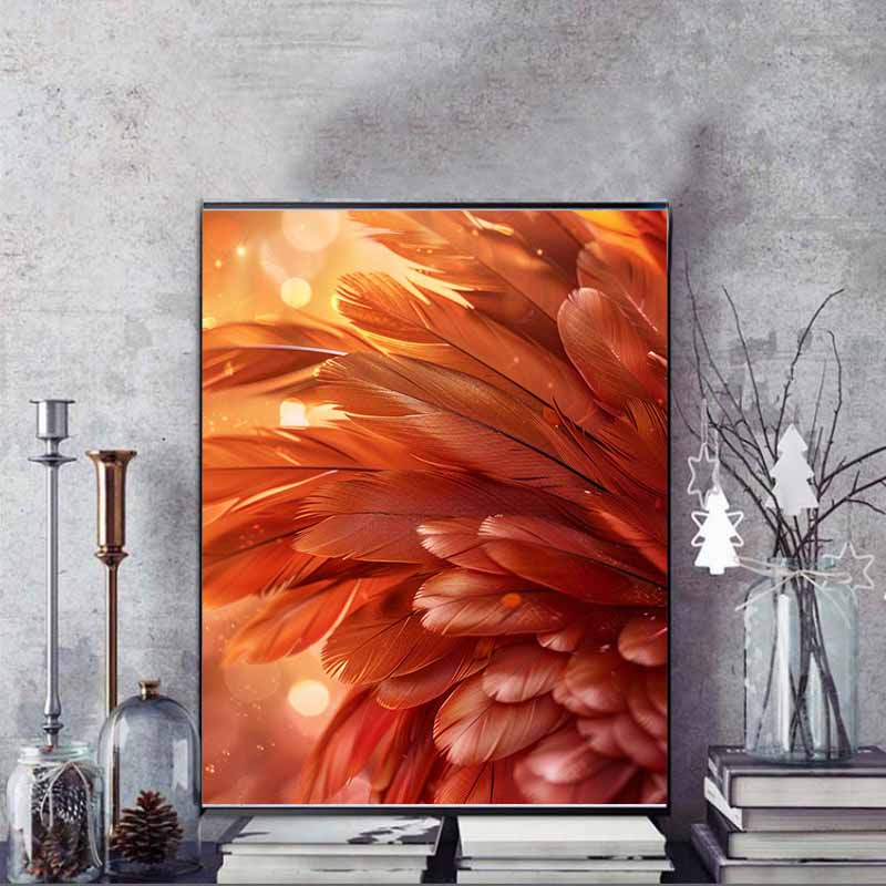 New Arrival 5D DIY Full Circle Diamond Painting Feather Embroidery Cross Stitch Home Decor Gift GI12105