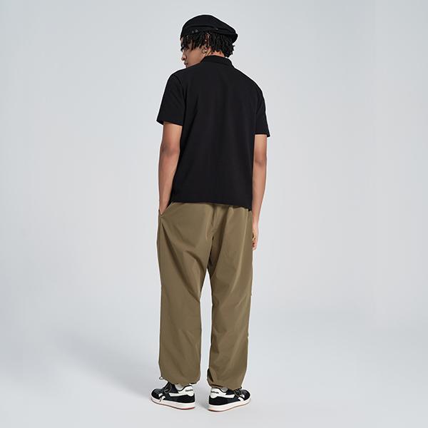 Reebok Solid Color Moisture Wicking Short Sleeve Polo Shirt Unisex tops Black 24SRM403UGH0