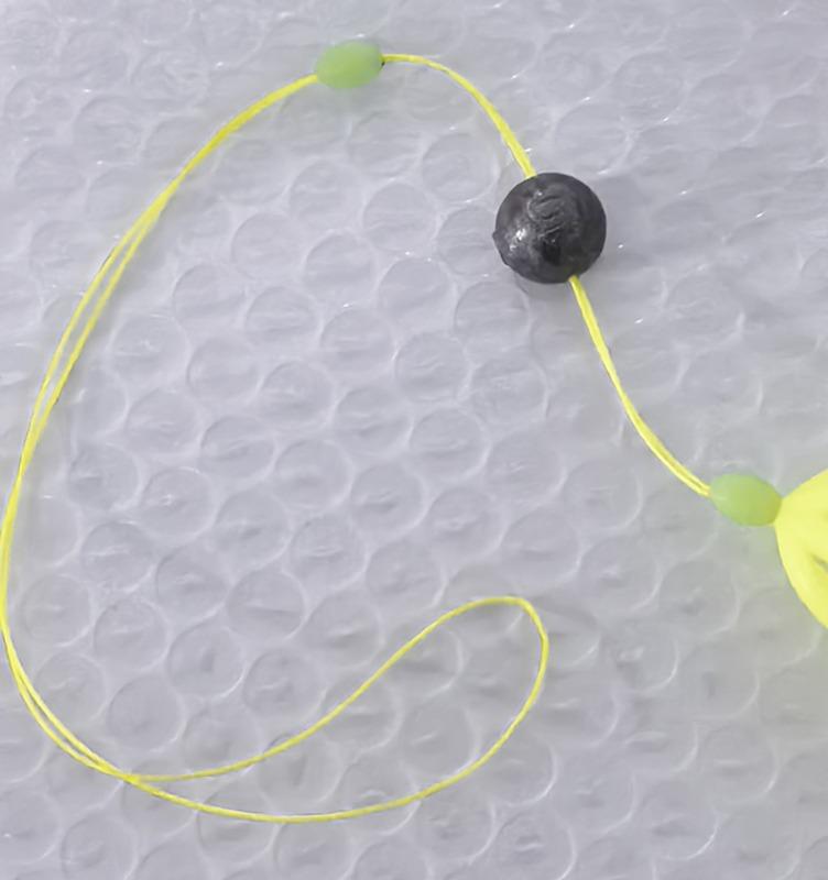 1PC Iseni Fluorescent Hook Flexible Bait Reverse Bottom Fishing Line Set Bait Cage Line Double Hook Return Bottom Buoyancy Ball Set