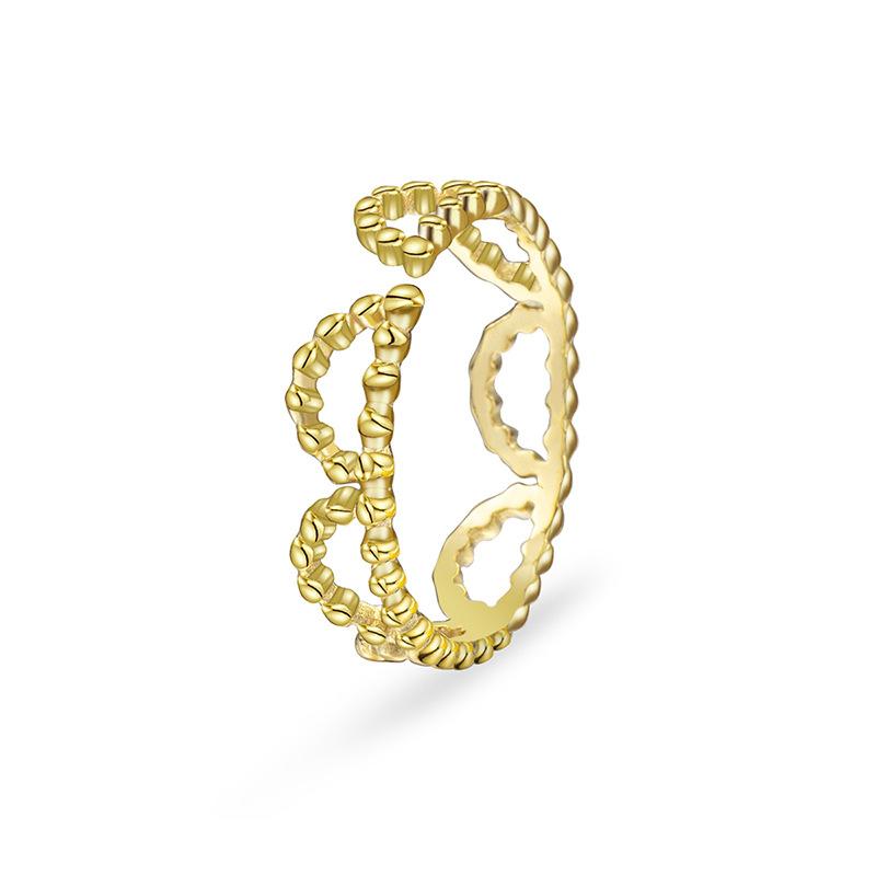 

Французский маленький свежий браслет из нержавеющей стали с золотым покрытием, простое открытие, регулируемое тонкое ажурное кольцо из титановой стали Opening adjustable