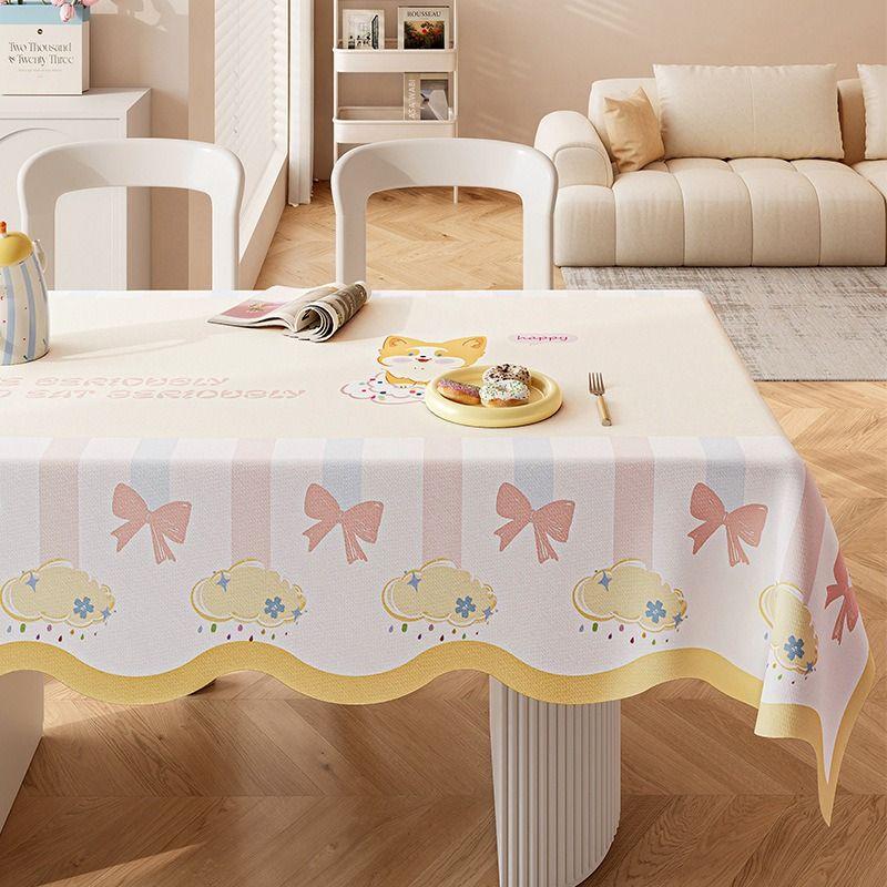 

Скатерть мультяшной формы, моющаяся, маслостойкая, водонепроницаемая, настольная салфетка, новое поступление 2025, доступная роскошь, нарядная ткань, скатерть для чайного столика Cloud Puppy Alien# Flannel 60*60cm