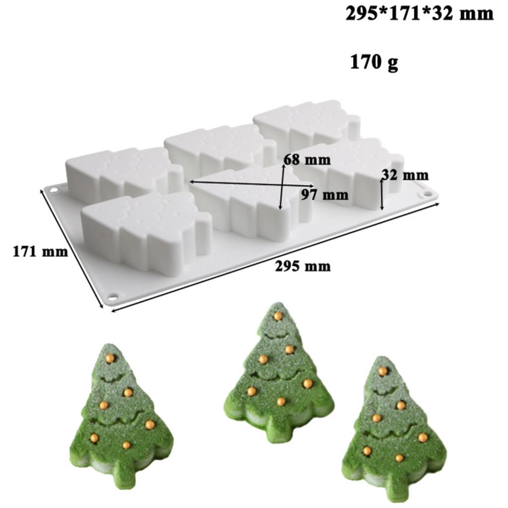Mixed Styles Christmas Tree Series Chocolate Silicone Mold Santa Baking Set Cake Biscuit Jelly Mold Party Festival Candle Decor