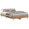 VidaXL Cadre de lit sans matelas chêne artisanal 120x200 cm, meuble de chambre à coucher, sommier, lit double, lit, châlit, 861038