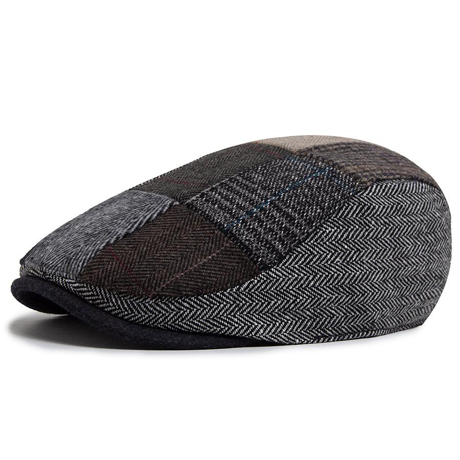 

Vintage wool patch beret men s autumn and winter cap fashion painter hat casual men s forward hat adjustable
