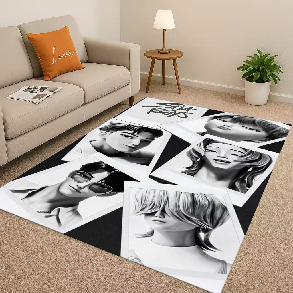 3D Cartoon Kpop Demon Hunters Zoey Rumi Mira Living Room Non-Slip Area Rug Carpet for Bedroom Playroom Sofa,Home Decor Doormat