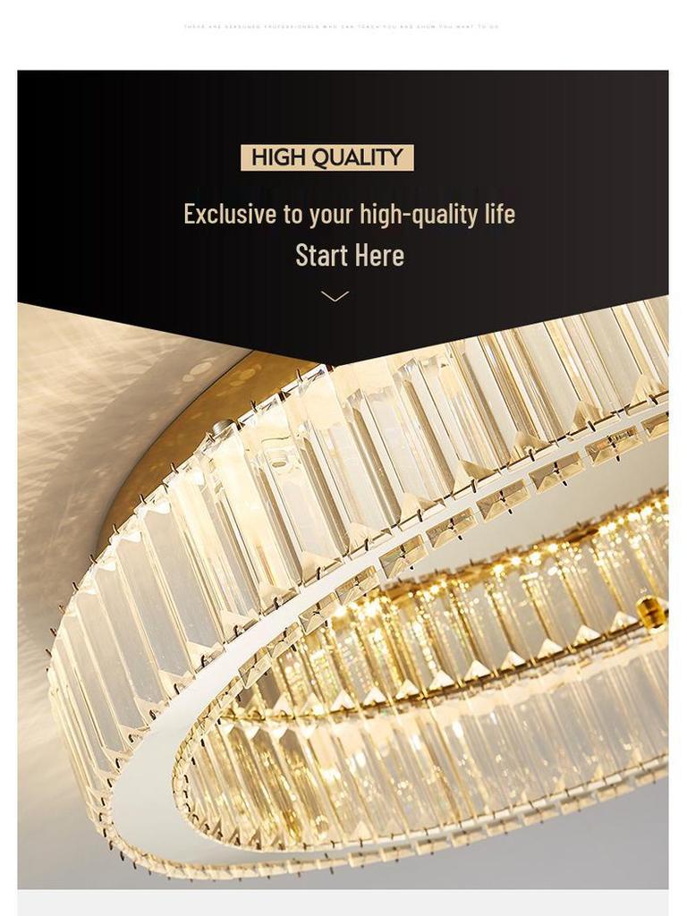 Modern Italian LED Crystal Ceiling Light for Bedroom and Dining Room