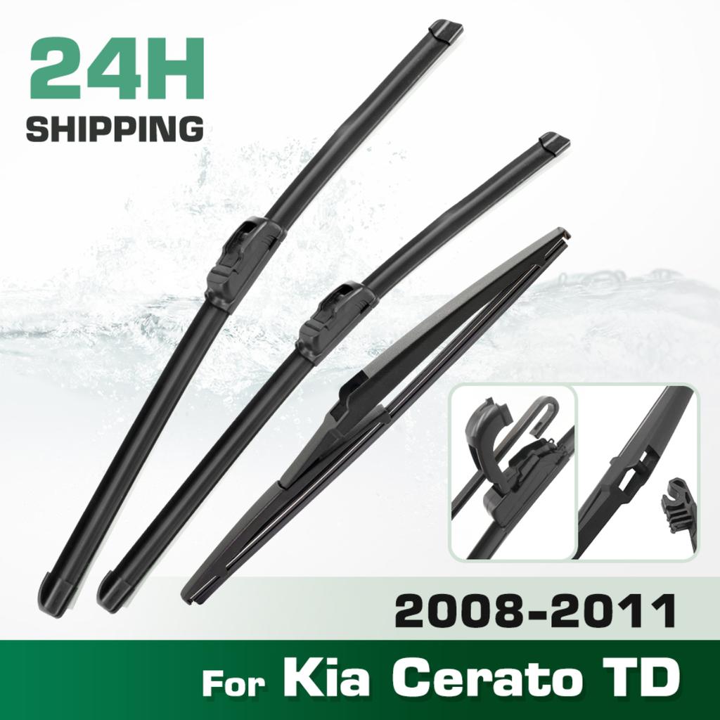 For Kia Cerato TD 2008-2011 2009 2010 Wiper Front & Rear Wiper Blades Windshield Windscreen Window Brushes 24"+20"+14