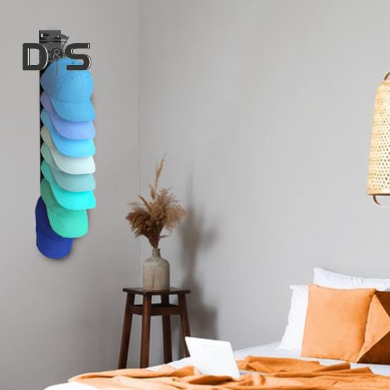 Hat Organizer Baseball Cap Storage Rack Self-Adhesive Simple Installation Wall Mounted Multi-layer Hat Hanger Holder Display Rack