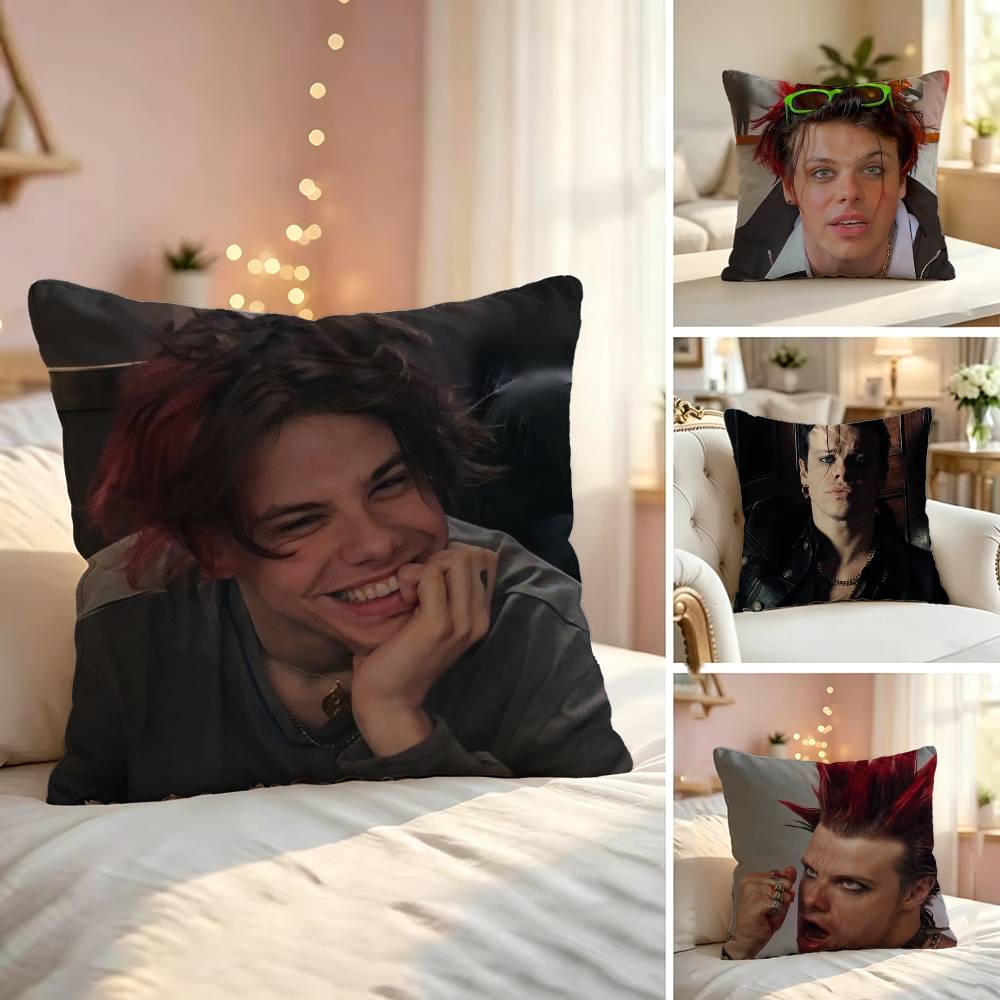 Y-YUNGBLUD Dom Harrison Alt Punk Pillow Case Sofa Living Room for Bedroom Headboard Backrest Cushion Square Nap Time
