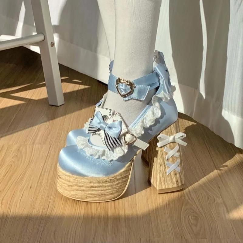 Fashion Lolita High Heels Ultra High Waterproof Platform Cute Girls Oes Faionable Comfortable Loers
