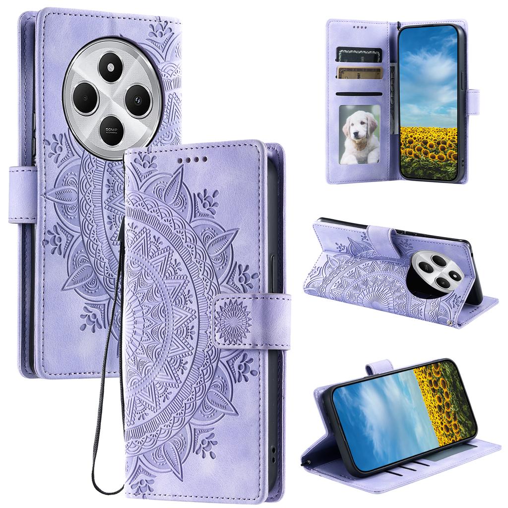 Style 018 Phone Case For Xiaomi Redmi 14C 4G/14R 5G/Poco C75 4G Imprinted Totem Skin Feel Wallet Leather Cover