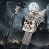 Silver Resin Skull Dragon Head Walking Cane Fashion Decorative Steel Stick Gentleman Elegant Cosplay Cane Knob Crosier 94cm
