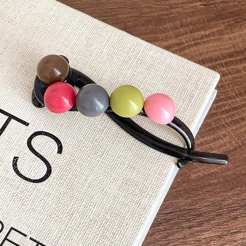 

Новые заколки для волос Твист Пластиковые Круглые Сердечки с бусинами Заколка для женщин Держатель для длинных волос Заколка-автомат Закрученные Женские аксессуары для волос