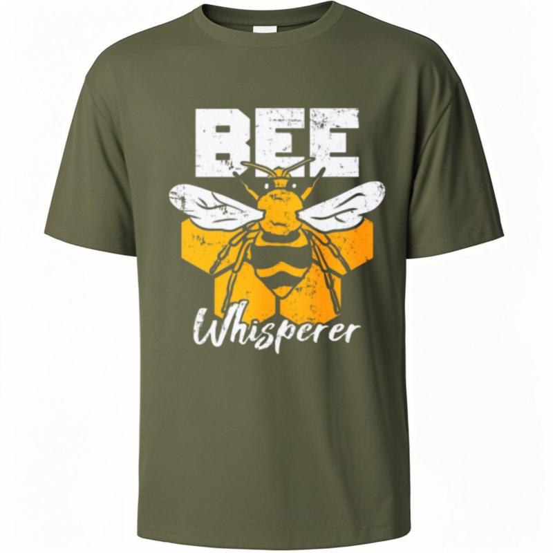 Cheap Tshirt Breathable Tee Travel Man Oneck t shirt Black Bee Whisperer With Honeycomb Background Fashionable For him Tshirt