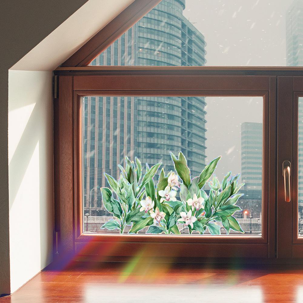 Lily Flower Home Beautification and Decoration Glass Doors and Windows Anti-static Window Stickers