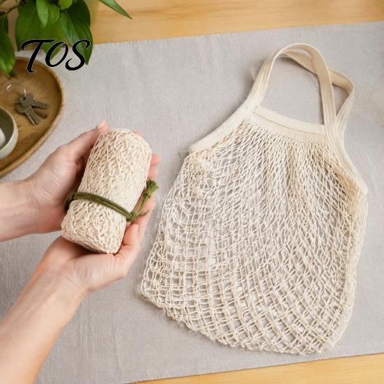 Reusable Grocery Bags for Kitchen Cotton Mesh Bag, Eco Friendly Foldable String Organic Produce Totes Lightweight Fruits Vegetables And Daily Shopping