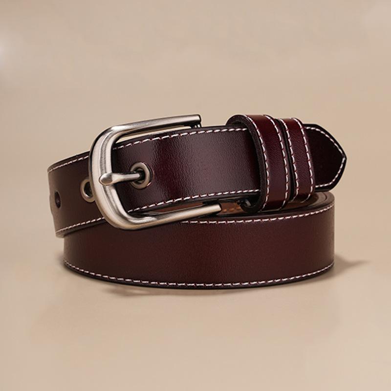 Leather Women'S Belt American Retro Fashion Jeans I Belt High Quality Corns Pin Buckle Belt Women