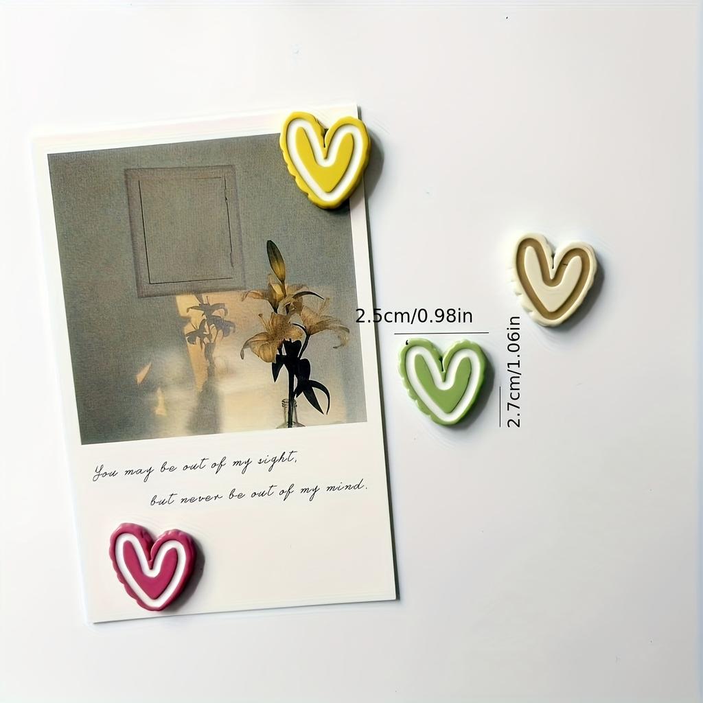 8pcs Colorful Heart-Shaped Fridge Magnets for Photos and Notes – Vibrant Resin Kitchen Decor, Perfect for Refrigerators