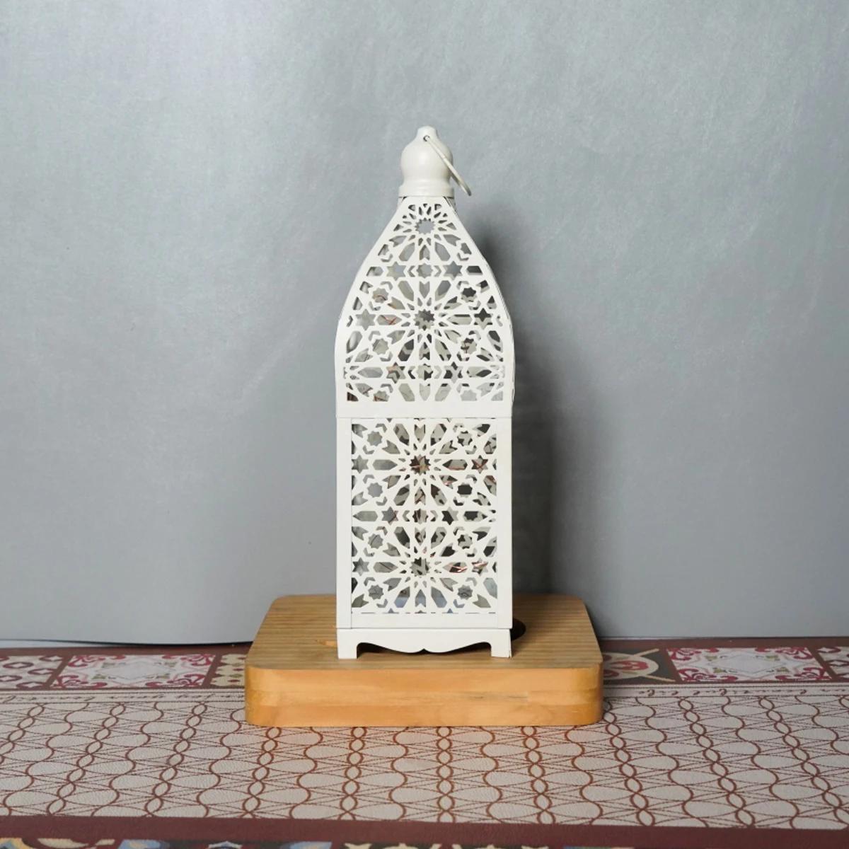 

1PC Metal Vintage Decorative Light Morocco LED Hollow Wind Lamp Home Tabletop Atmosphere Lantern Crafts Decoration, Festive Deco S