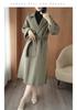 Women's Mid-Length Wool Coat with Side Slits, Lapel Collar, Belt, and Loose Plus Size Fit