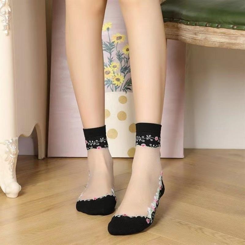 Sexy Fishnet Women Lace Ruffle Soft Comfy Sheer Silk Elastic Mesh Knit Frill Trim Transparent Ankle Funny Socks 1pair=2pcs 2205F