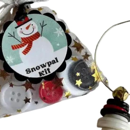 DIY Christmas Button Ornament Making Set Stacked Button Craft Kits Christmas Tree/Santa/Snowman/Angel Hanging Decoration
