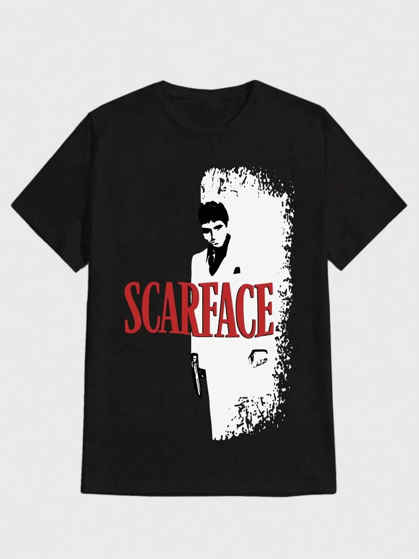 

2026 Men s Movie Pattern T-shirt Art Trend Thick Cotton Round-neck T-shirt Red Text Shirt - Men s Summer Cotton Graphic Tee S разноцветный