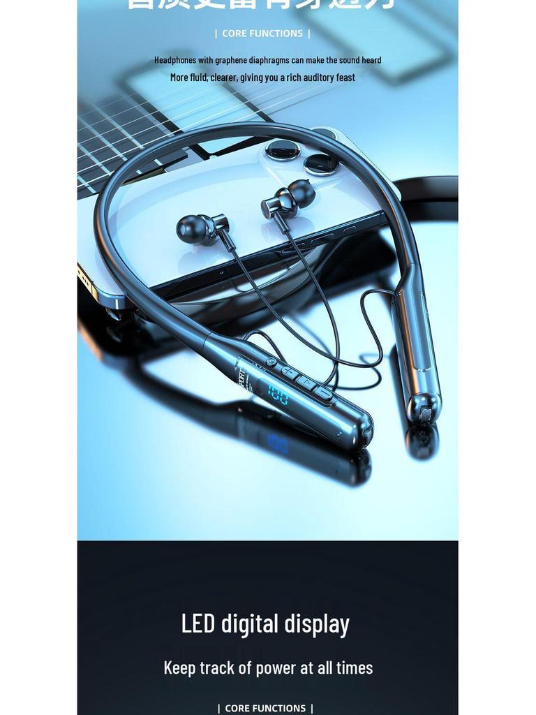 Universal Neckband Bluetooth Headphones with Long Battery for Sports: Compatible with Huawei, Vivo, Xiaomi, Oppo, and Apple.