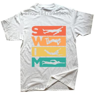 Lustiges Retro Vintage Schwimmgeschenk für Schwimmer T-Shirts Grafik Baumwolle Streetwear Kurzarm Geburtstags-T-Shirt Herrenbekleidung#Farbe(1)