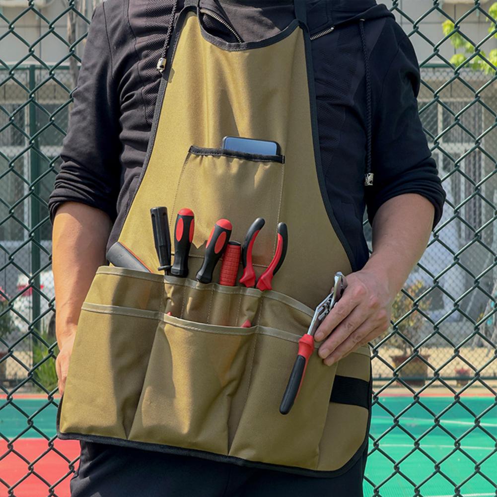 Durable Gardening Apron Garden Apron with Adjustable Straps Capacity Tool Pockets Outdoor Gardening Work Apron for Scissors