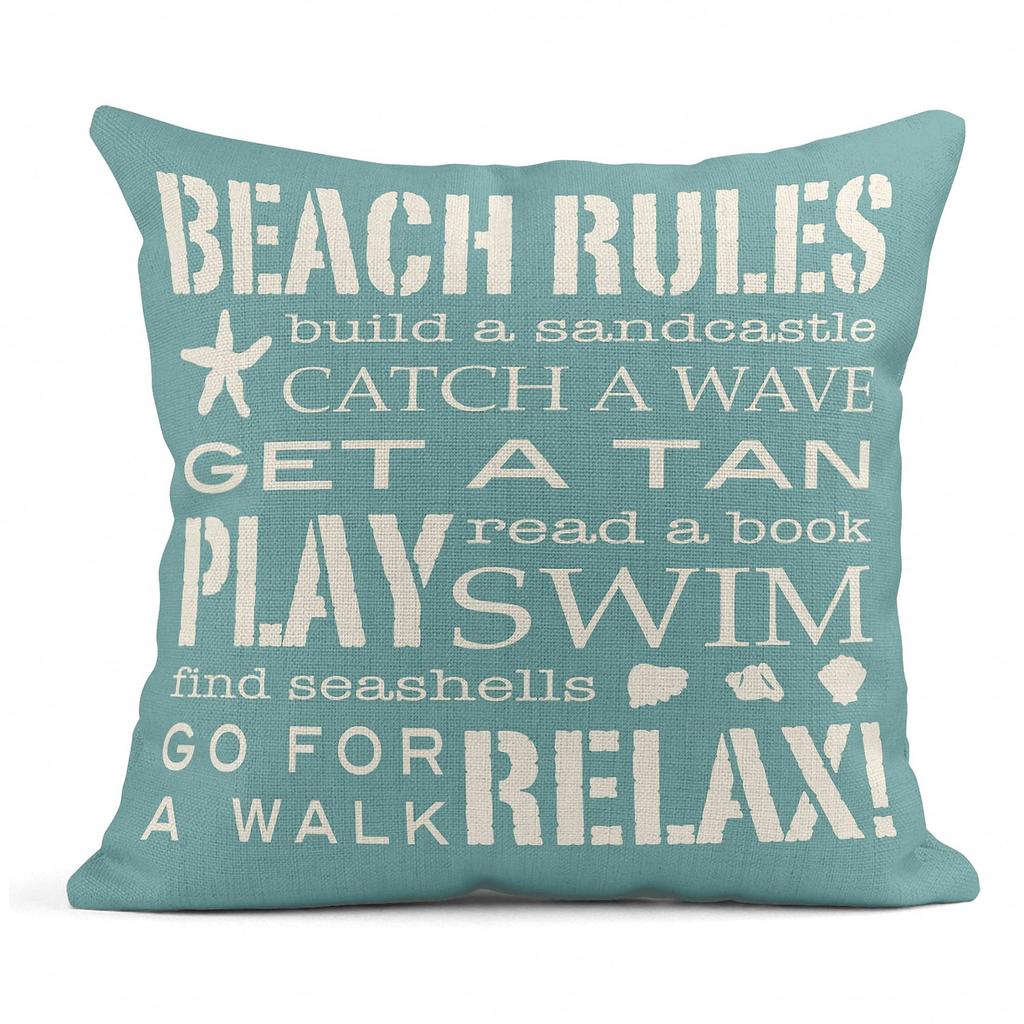 Wood grain marine anchor cyan linen pillowcase sofa cushion cover home decoration can be customized for you 40x40 45x45