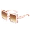 Vintage Oversized Square Gradient Sunglasses For Women New Luxury Brand Leopard Brown Uv400 Sun Glasses Men Chic Shades Pink