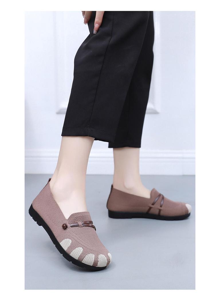 New Style Non-Slip Soft Sole Flat Shoes for Middle-Aged & Elderly Women - Spring/Autumn Comfort Shoes