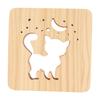 Warm White Lamp 3D Wood Light Cute Cat Shape Wooden Night Lights Wooden 3D Lamp  Home Decor