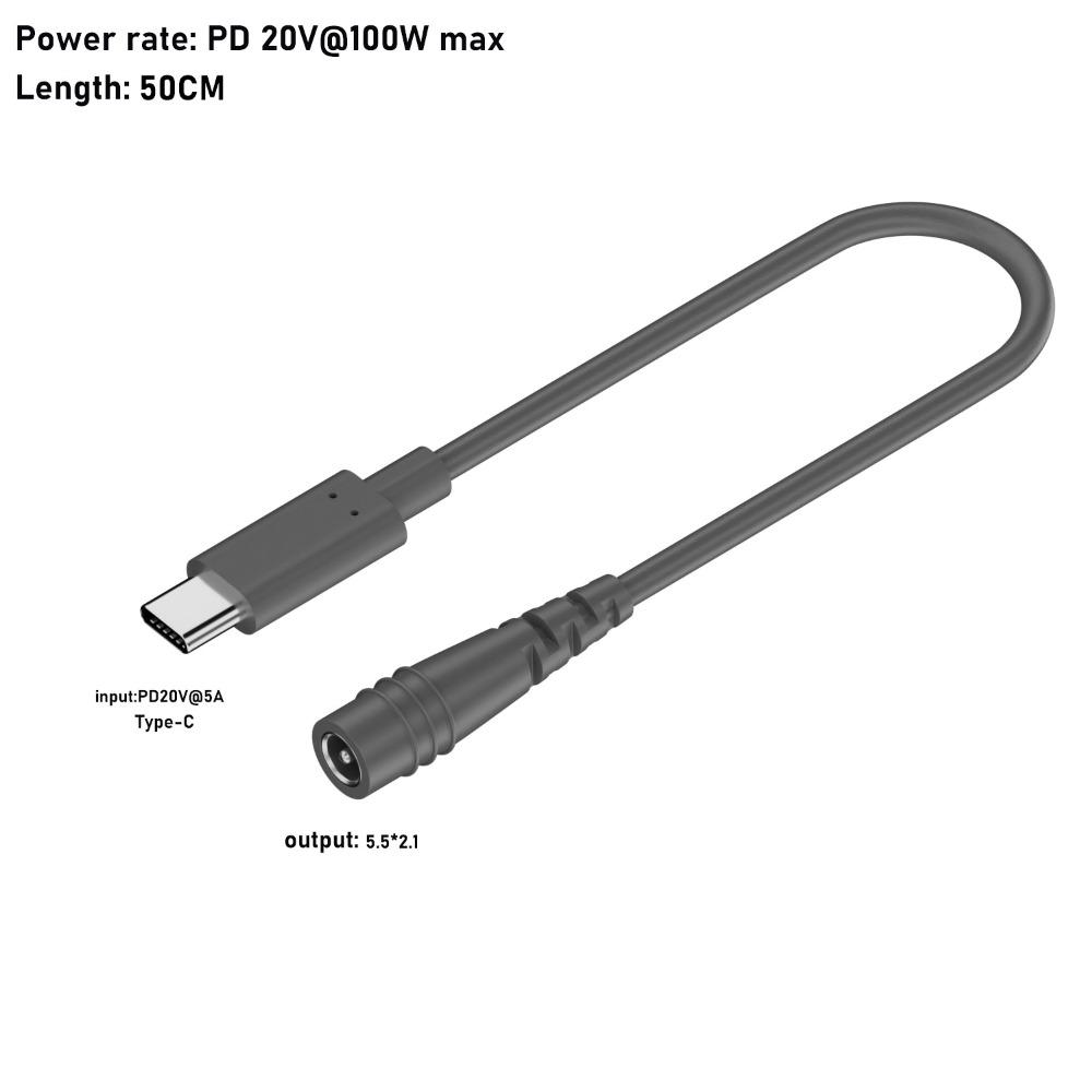 Barrel Jack USB C To DC Power Cable 20V 5A Adapter Cable for Starlink Mini