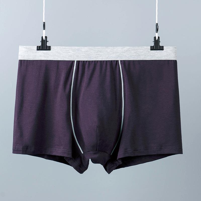Modal Men's Plus Size Breathable Boxer Briefs - Middle-to-High Waist, Comfortable Fit for All Ages