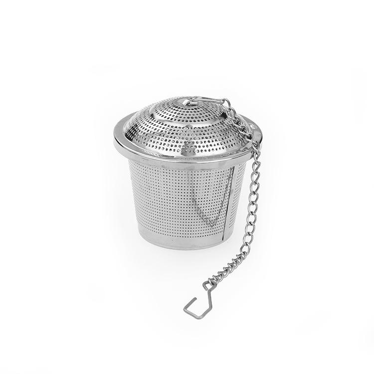 Kitchen Flavor Tea Infuser: 304 Stainless Steel Chain Strainer & Canister for Loose Leaves