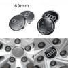 4pcs 69mm Car Styling Wheel Center Cap Hub Covers Badge For Audi A3 A4 A5 A6 A7 A8 S4 S6 A4L A6L Auto Exterior Accessories