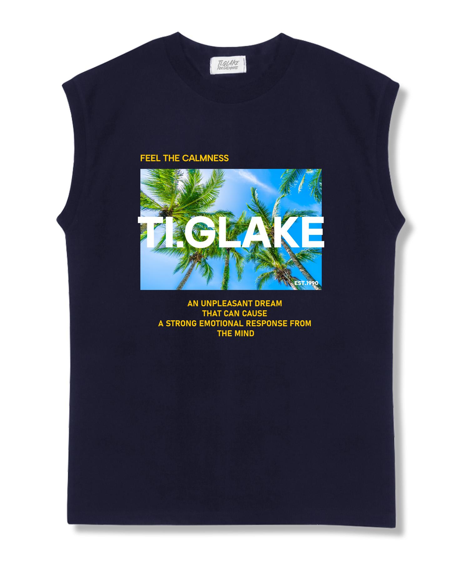Tee Glake Vacation Spot Oversized Sleeveless T-Shirt Navy L