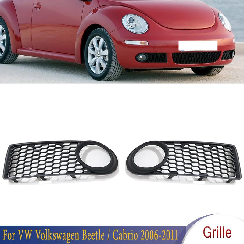For VW Beetle Cabrio 2006 2007 2008 - 2011 Front Bumper Fog Lamp Light Grille Cover Frame Honeycomb Mesh 1C080768 1C0807684C