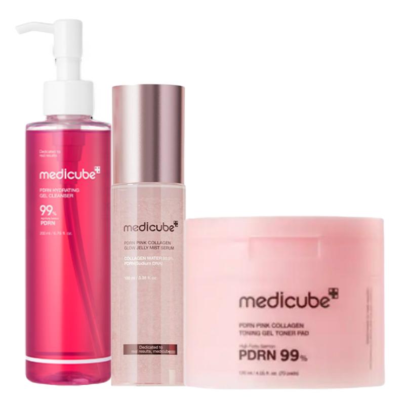 

medicube PDRN Hydrating Skincare Set (Gel-to-Foam Cleanser 200ml + Gel Toner Pad 70 Pads + Mist Serum 100ml)