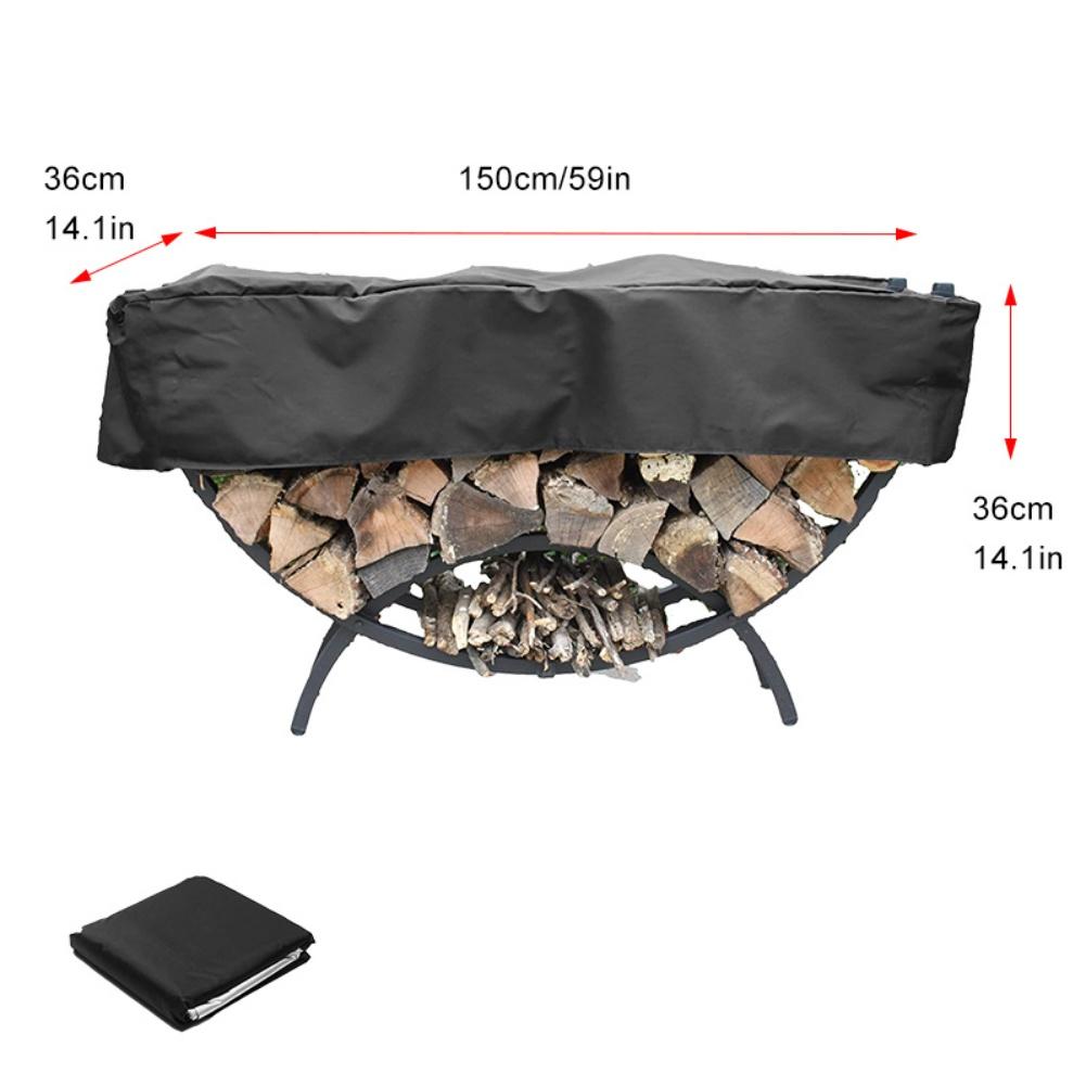 Black Silver Firewood Rack Cover Protective Cover For Firewood Firewood Cover Log Storage Sleeve Waterproof Protection