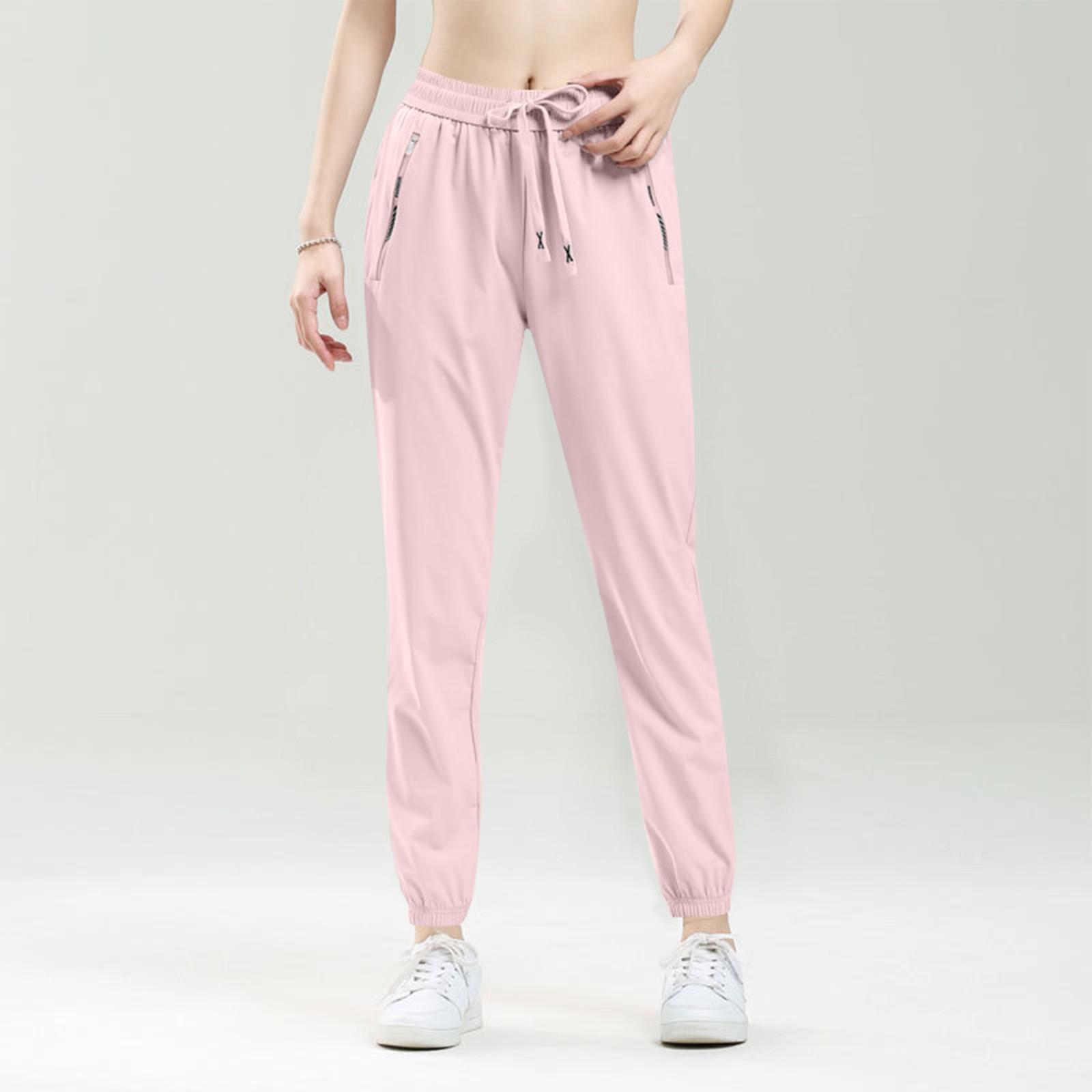 

Женские модные быстросохнущие спортивные брюки в стиле леггинсов однотонные XL розовый