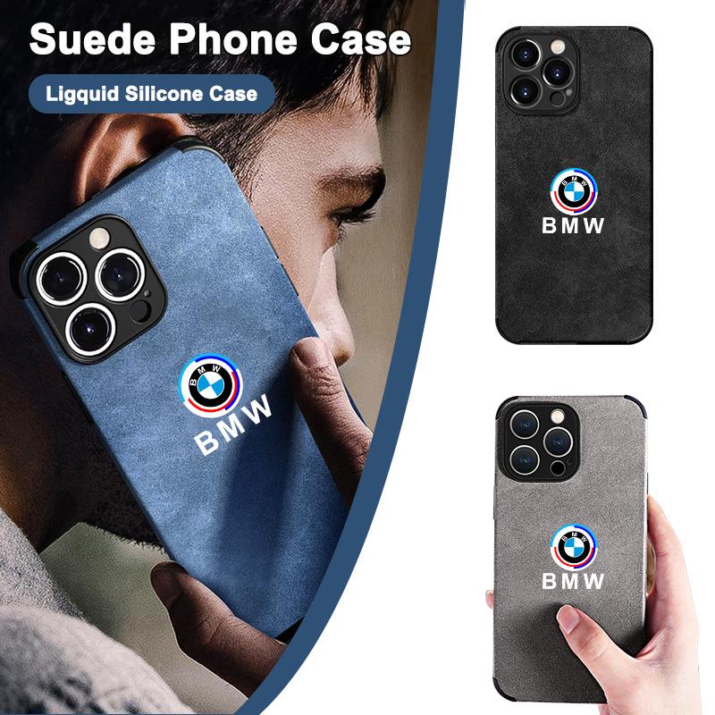 Luxury Suede All-inclusive Phone Case Protector Cover For BMW 50th for iPhone 11 12 13 14 15 16 17 Pro X XR XS Max Mini 7 8 Plus FS0