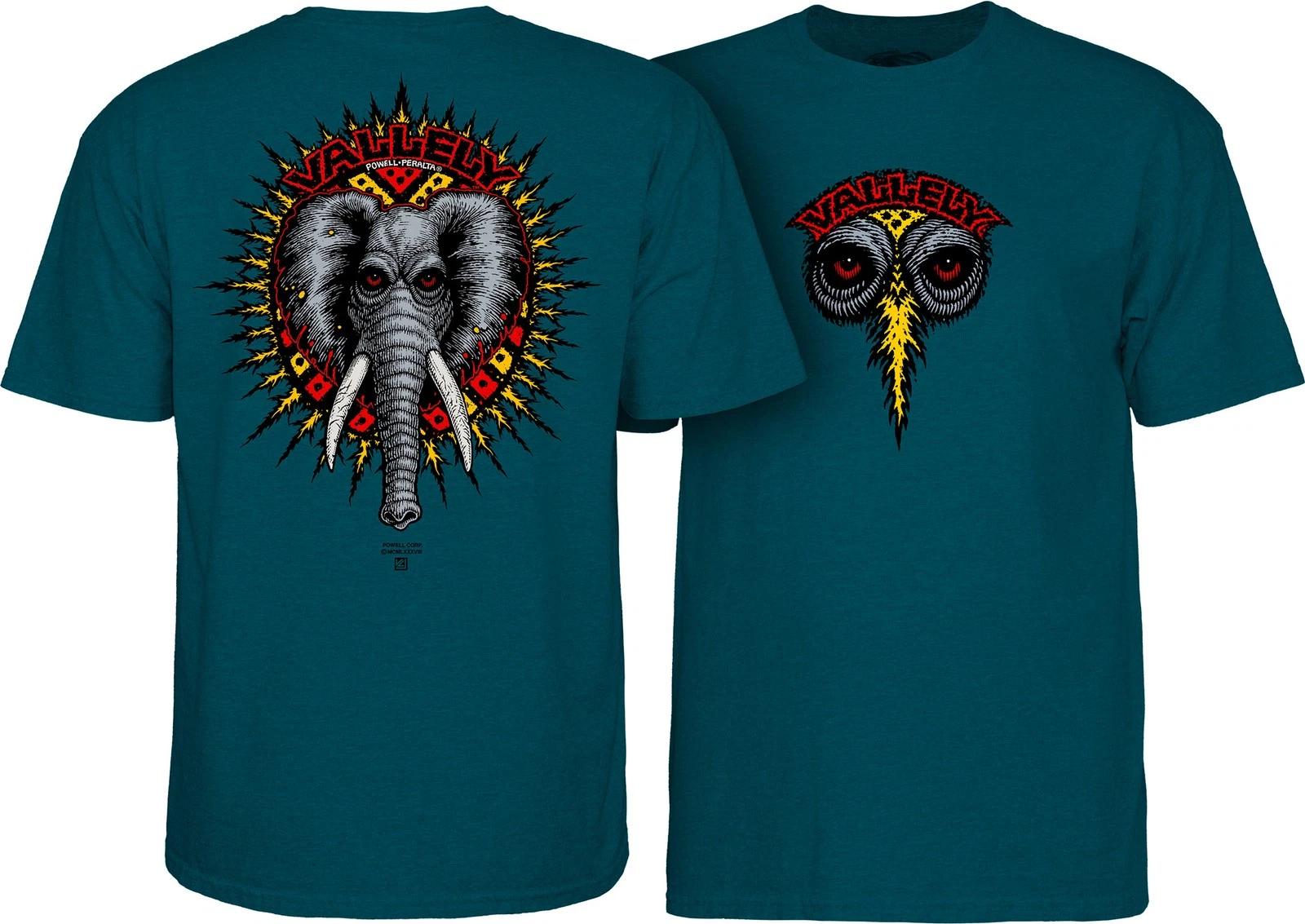 Powell Peralta Mike Vallely ELEPHANT Skateboard T Shirt MIDNIGHT TEAL L