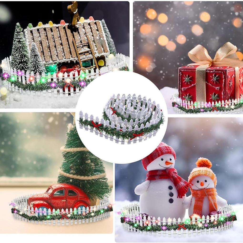 Magical Panels With LED Light Tree Tree Small Fence Christmas Elf Prop Miniature With LED Christmas Tree Fence