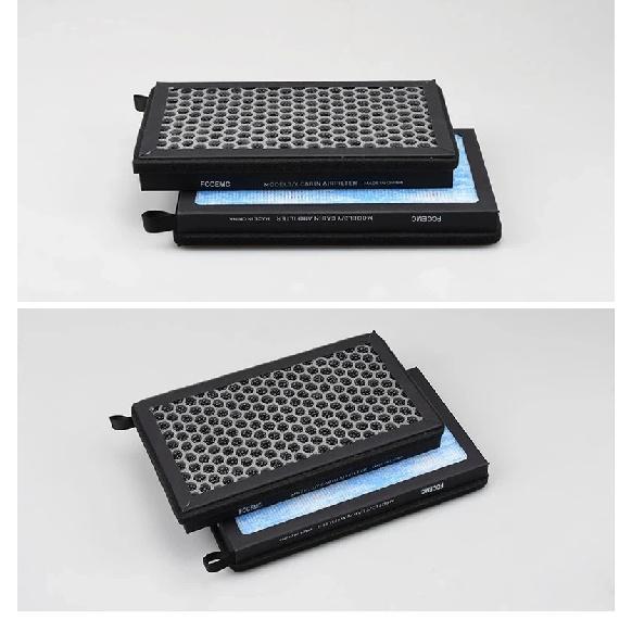 2pcs For Tesla Model 3 Model Y HEPA N95 Carbon Activated PM2.5 Cleaner Air Filter Conditioner Replacement Kit Car Accessories