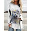 Women's Printed Long-sleeved T-shirt, Suitable for Spring, Autumn and Winter Seasons. Fashionable and Versatile, Machine Washable.