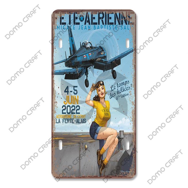 Pilot Poster Vintage Metal Plate Airplane Flight Attendant Metal Tin Sign Retro Wall Decor for Flying Club Home