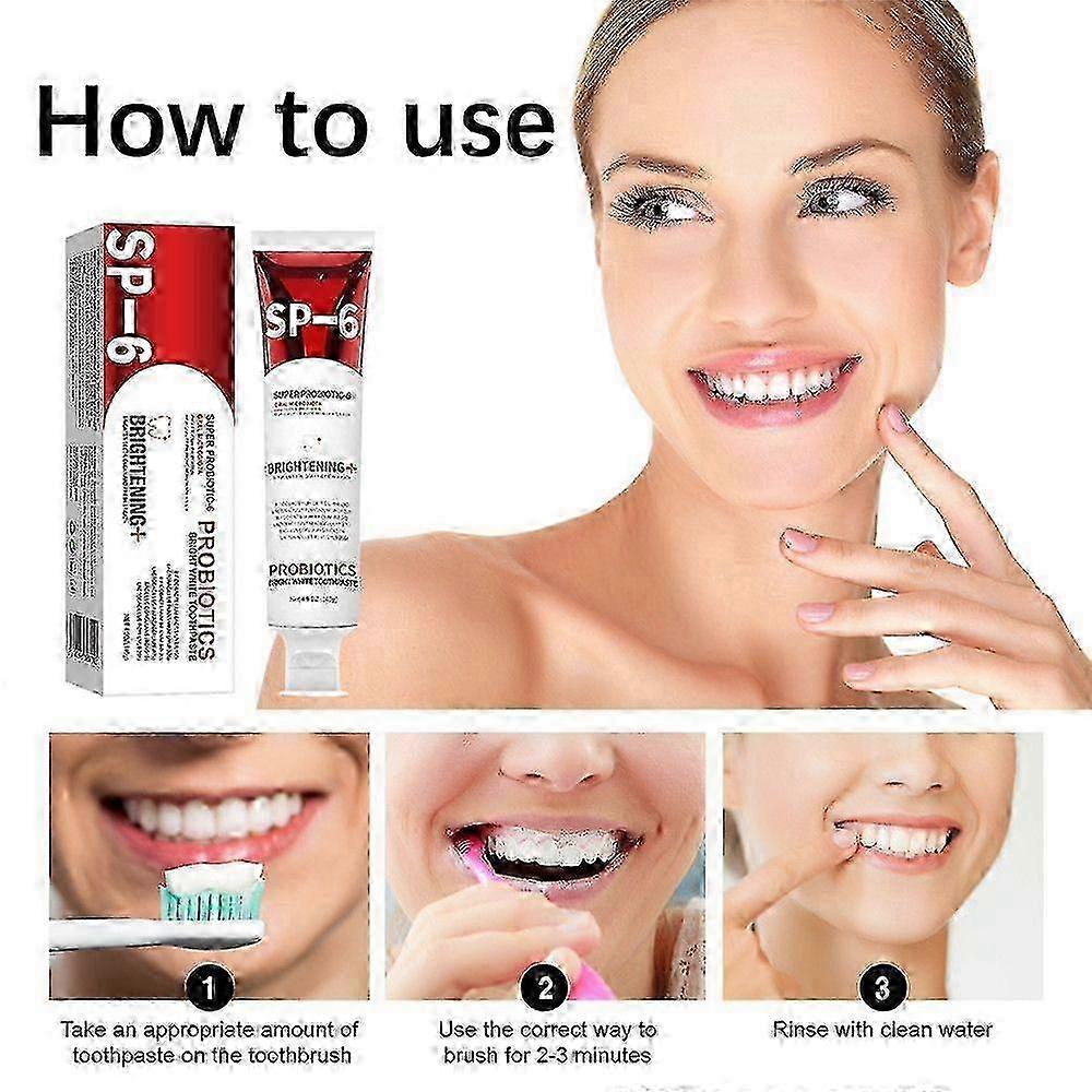 3Pcs SP-6 Probiotics WhiteningToothpasteBrightening &Stain Removing Toothpaste 140g 25-26